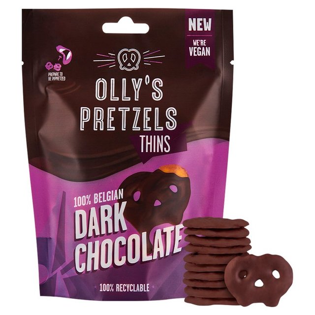 Olly's Pretzel Thins DARK Chocolate 90g RRP £2.99 CLEARANCE XL £1.00